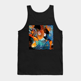 Tropical night abstract digital geometric art Tank Top